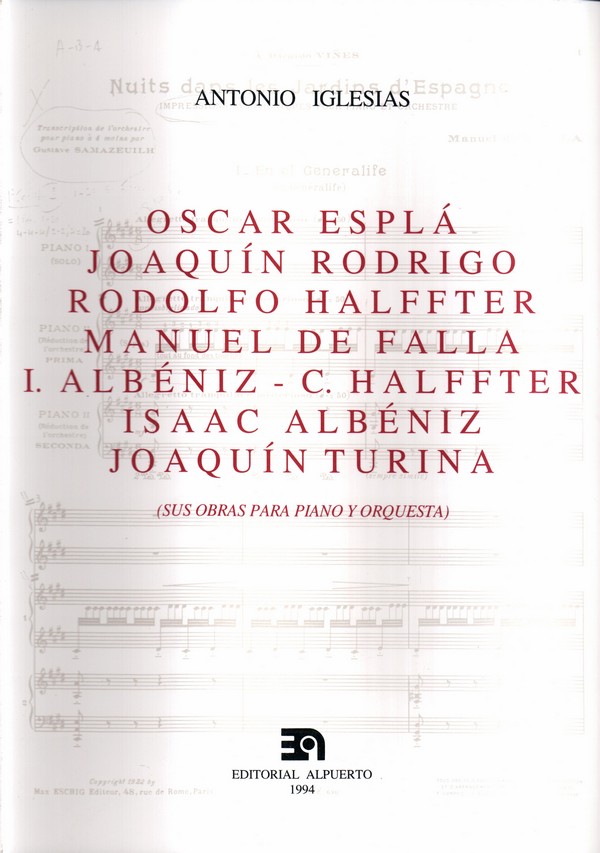 Óscar Esplá, Joaquín Rodrigo, Rodolfo Halffter, Manuel de Falla, Isaac Albéniz, Cristóbal Halffter, Joaquín Turina
