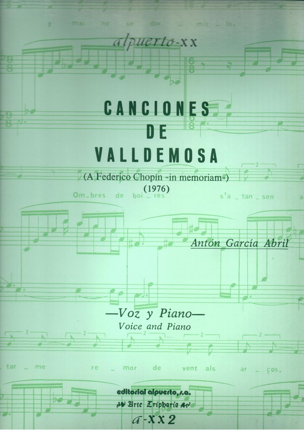 Canciones de Valldemosa, para voz y piano